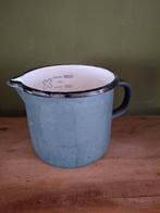 Groen emaille melkkan 1 liter, Antiek en Kunst, Ophalen of Verzenden