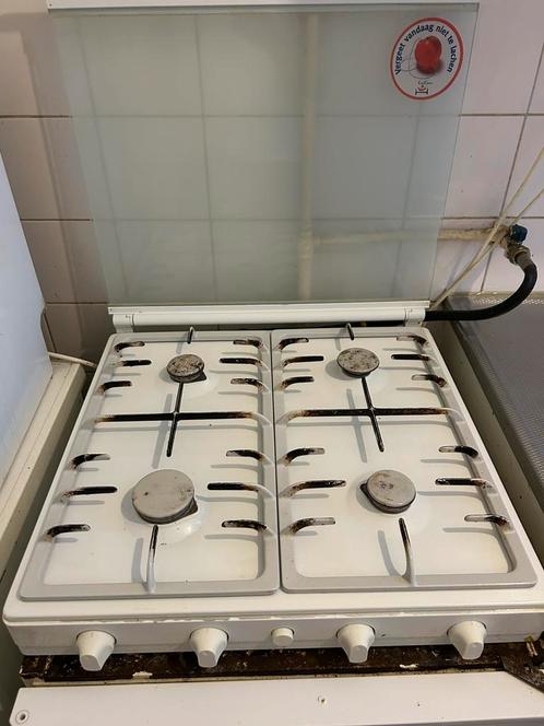 Gasfornuis wit, tabletop, Witgoed en Apparatuur, Fornuizen, Gebruikt, Vrijstaand, Gas, 4 kookzones, 85 tot 90 cm, 45 tot 60 cm