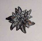 Broche Zilver Filigrain Krullen Opengewerkt, Verzenden, Minder dan 4 cm, Zo goed als nieuw, Zilver