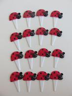 16 Lieveheersbeestjes prikkers, dessert cupcake toppers, Nieuw, Versiering, Cupcakes, Ophalen of Verzenden