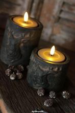 Waxinelichthouder hert groot en klein, Www.jufbrocante.nl, Www.jufbrocante.nl, Nieuw, Ophalen of Verzenden