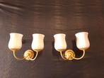 Set van 2 Franse brocante vintage wandlampjes, lampjes, Huis en Inrichting, Gebruikt, Vintage, Ophalen of Verzenden, Glas