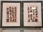 2 stuks prachtige Asia Costume Print ingelijst, Ophalen of Verzenden, Voor 1940, Zo goed als nieuw