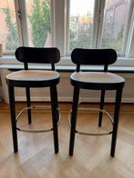 Thonet barkruk type 118 HT zwart 2 stuks., Huis en Inrichting, Barkrukken, Ophalen, Met voetsteun, 60 tot 90 cm, Zo goed als nieuw