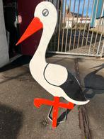 Geboorte ooievaar voor buiten op standaard, Ophalen of Verzenden, Gebruikt, Geboortebord