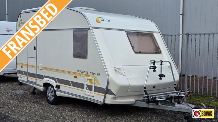 Delta Euroliner 3900 FB, Caravans en Kamperen, Caravans, Bedrijf, tot en met 4, 750 - 1000 kg, Treinzit, Delta, Frans bed, Overige typen