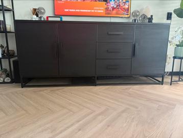 Zwart dressoir, L200xB50xH87cm