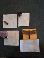 Houten stempels 4 verschillende LIBELLEN, Hobby en Vrije tijd, Stempelen, Ophalen of Verzenden, Zo goed als nieuw, Houten stempel