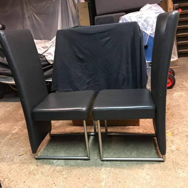 2 Rolf Benz 7400 stoelen stoel 110 cm eetkamerstoel, Huis en Inrichting, Stoelen, Gebruikt, Leer, Bruin, Ophalen