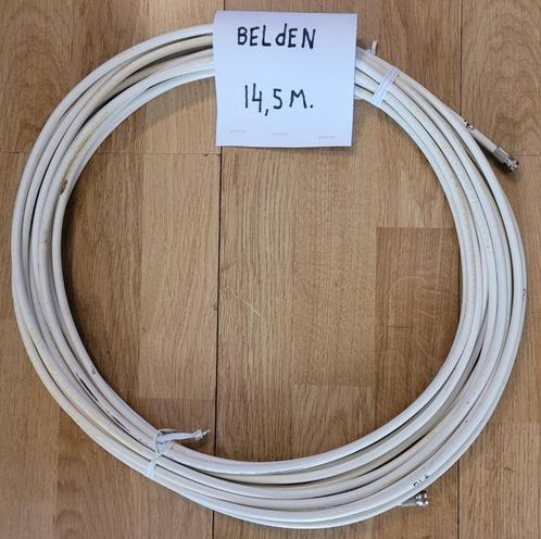 14,5 meter satelliet coax kabel van Belden (kwaliteit!)., Audio, Tv en Foto, Schotelantennes, Gebruikt, (Schotel)antenne-accessoires