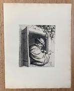 Ets Adriaan Van Ostade "Roker in het venster" 1923, Ophalen of Verzenden