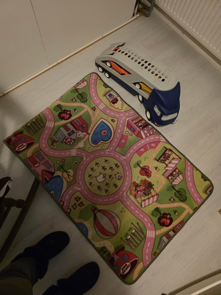 Leuk speelkleed met straten en huisjes, Ophalen, Gebruikt, 50 tot 100 cm, 50 tot 100 cm