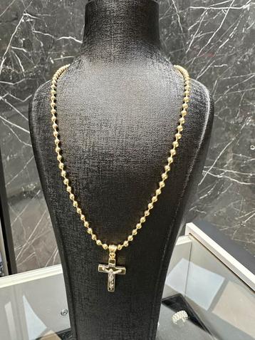 14k Gouden Balchain met Kruis Hanger beschikbaar voor biedingen