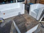 Steigerhouten Tuinset, Tuin en Terras, Ophalen, 5 zitplaatsen, Gebruikt, Steigerhout