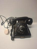 Vintage Zwarte Telefoon met Draaischijf, Antiek en Kunst, Antiek | Overige Antiek, Ophalen of Verzenden