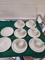 kop en schotels wit geribbeld royal porcelain, Antiek en Kunst, Antiek | Servies los, Ophalen of Verzenden