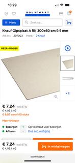 Gratis gipsplaat 9mm, Overige materialen, Nieuw, Minder dan 5 m², Ophalen