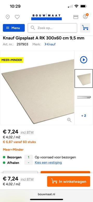 Gratis gipsplaat 9mm beschikbaar voor biedingen