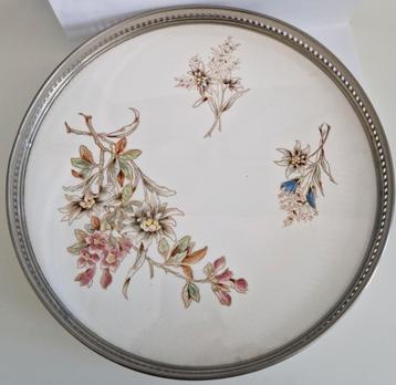  Jugendstil porseleinen dienblad met Edelweiss  beschikbaar voor biedingen
