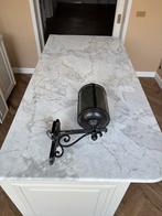 Vintage lantaarn met Glazen Kap voordeur, Ophalen of Verzenden, Gebruikt, Glas