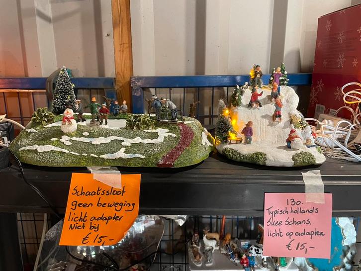 Kerstdorp huisjes kraampje kermisenz Lemax Luville intratuin, Diversen, Kerst, Gebruikt, Ophalen