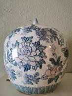 Chinees porseleinen pot met deksel, Blauw, Aardewerk of Porselein, Ophalen of Verzenden, Zo goed als nieuw