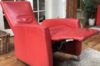 Montel relaxfauteuil 2 rode leer, Huis en Inrichting, Fauteuils, Ophalen of Verzenden, Gebruikt, 75 tot 100 cm, Leer