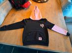 Zwart met roze knolpower trui 110/116, Ophalen, Zo goed als nieuw, Meisje, Trui of Vest