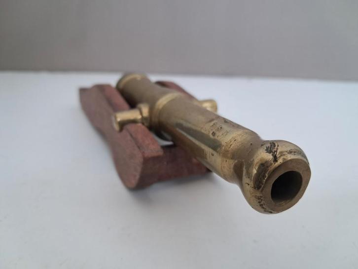 Antieke Kanon met Affuit - Messing, Antiek en Kunst, Antiek | Koper en Brons, Koper, Ophalen of Verzenden