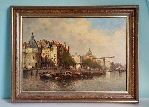 Jan Schaeffer "Prins Hendrikkade A'dam", Antiek en Kunst, Kunst | Schilderijen | Klassiek, Ophalen