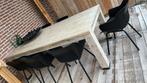 Acaciahout eettafel 6/8 pers 220x100x78, Ophalen, Gebruikt, 200 cm of meer, Vijf personen of meer