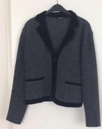 Purdey blazer jasje, XL, antracietgrijs, zwart fluweel, wol, Maat 38/40 (M), Verzenden, Zwart, Zo goed als nieuw