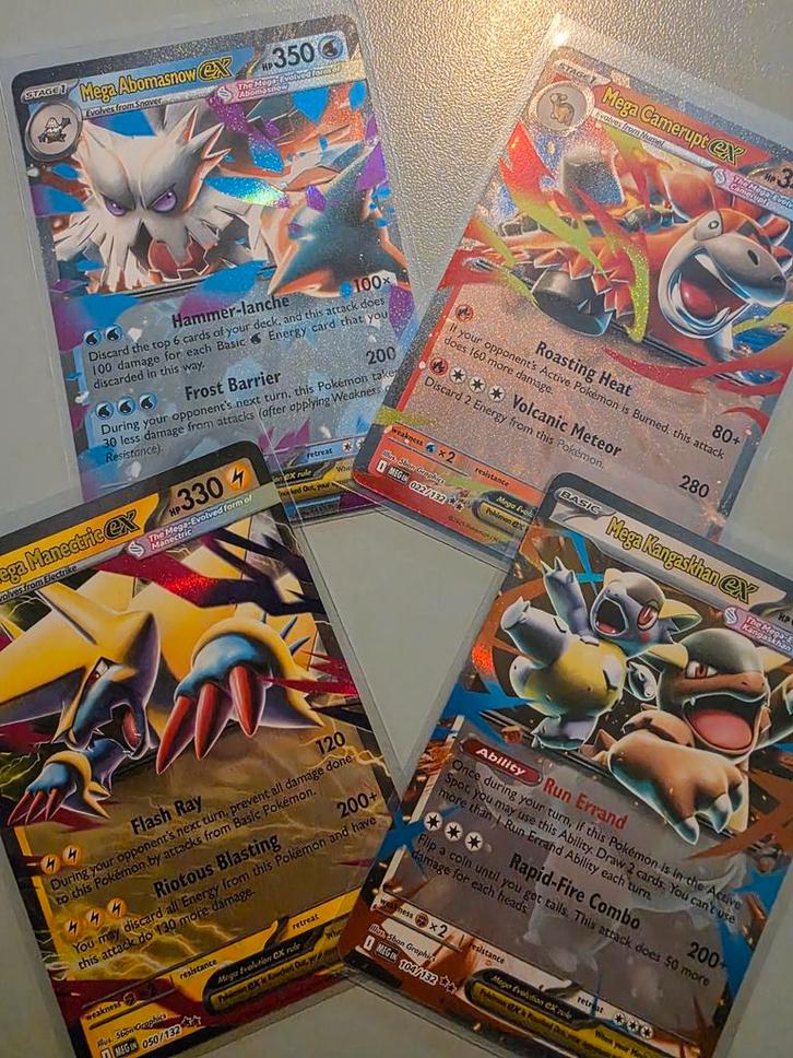 Pokémon - Mega ex Kaarten 4x, Verzamelen, Speelgoed, Zo goed als nieuw, Ophalen of Verzenden