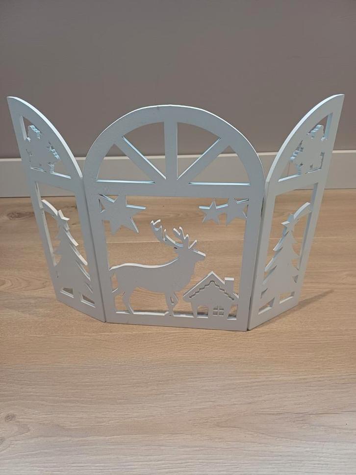 Houten Kerstdecoratie Raam met Rendier, Huis en Inrichting, Woonaccessoires | Kandelaars en Kaarsen, Nieuw, Kandelaar, Minder dan 25 cm