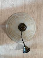Vintage hanglamp marmer look crème, Ophalen, Zo goed als nieuw, Metaal, Minder dan 50 cm