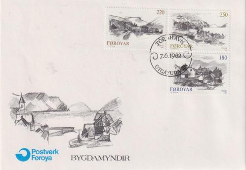 Foroyar 1982 Sa192 Dorpen, Postzegels en Munten, Postzegels | Eerstedagenveloppen, Onbeschreven, Europa, Ophalen of Verzenden