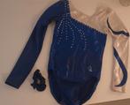 Turnpakje wedstrijd met strassteentjes 152 +gratis scrunchie, Ophalen, Blauw, Zo goed als nieuw, Turnpak(je)