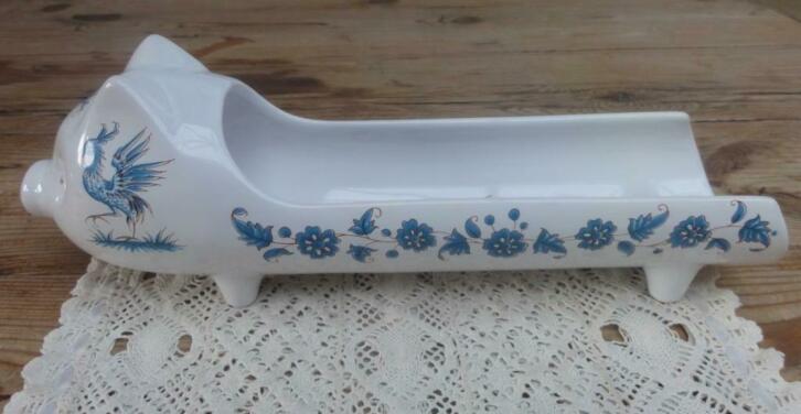 SALE Franse Moustiers worstjes schaaltje varken,  BBQ, Antiek en Kunst, Curiosa en Brocante, Ophalen of Verzenden