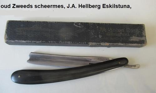 antiek Zweedse scheermes / klapmes, J. Hellberg Eskilstuna, Verzamelen, Overige Verzamelen, Zo goed als nieuw, Ophalen of Verzenden