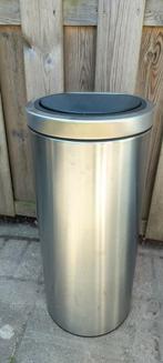 Afvalbak Brabantia RVS Touch Bin 30 ltr., Ophalen, Gebruikt, 50 tot 75 cm, 20 tot 30 liter