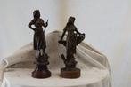 Landarbeider met schop / meisje met gieter, Antiek en Kunst, Ophalen of Verzenden
