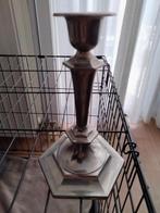Kandelaar, zilverkleurig. 18cm. Art deco. Tin? Verzilverd?, Ophalen, Gebruikt