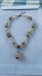 Ketting met maanstenen en bergkristal 43 cm lang, Ophalen of Verzenden, Overige materialen, Ketting, Met edelsteen