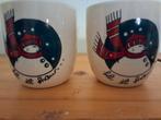 Kerstservies aanvullen, 2 bekers Let it snow, kerst, Ophalen of Verzenden, Zo goed als nieuw, Overige stijlen, Kop(pen) en/of Schotel(s)