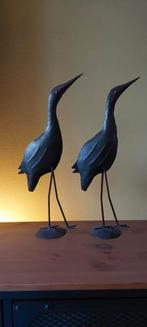 2 metalen vogels - zwart - 47 cm, Antiek en Kunst, Kunst | Designobjecten, Ophalen of Verzenden