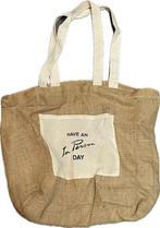 Jute Tas, Sieraden, Tassen en Uiterlijk, Tassen | Damestassen, Ophalen of Verzenden, Zo goed als nieuw, Beige, Overige typen