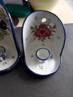 2x Portugees aardewerk kaarsenhouders, Antiek en Kunst, Ophalen