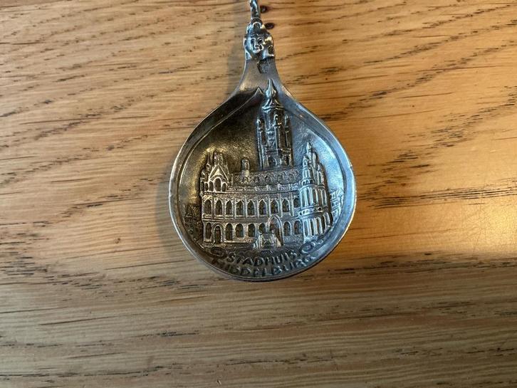 Antiek zilver suikerschep Middelburg Stadhuis, Antiek en Kunst, Antiek | Goud en Zilver, Zilver, Ophalen of Verzenden