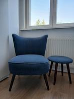 Riverdale Fauteuil met Voetenbank - Retro Stijl, Ophalen, Hout, Minder dan 75 cm, Zo goed als nieuw
