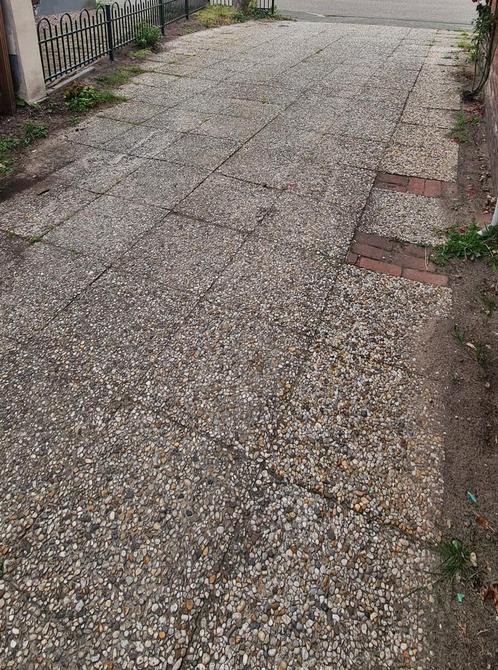 Gratis af te halen ruim 40m2 grindtegels 50x50 cm, Tuin en Terras, Tegels en Klinkers, Gebruikt, Terrastegels, Beton, 10 m² of meer